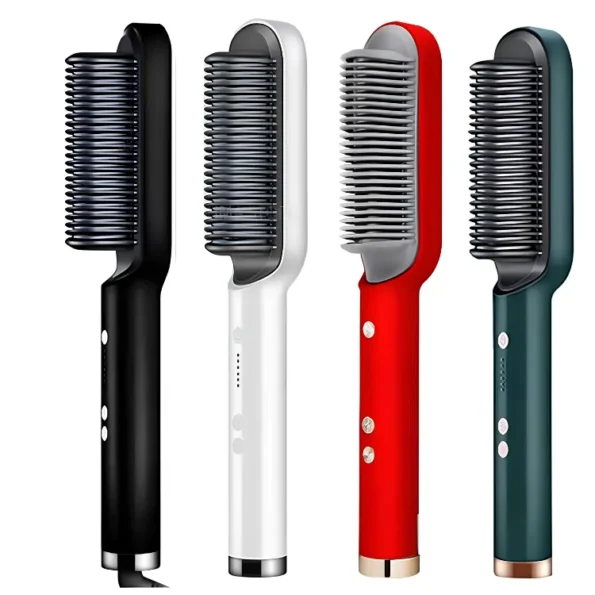 2-in-1 Hair Straightener Brush Hot Comb