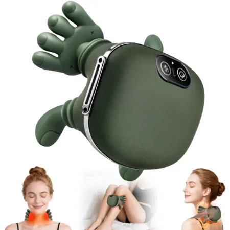 Portable Electric Handheld Massager with Heat Therapy & 8 Silicone Massage Heads