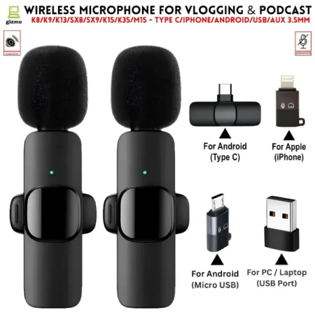 Wireless Lavalier Microphone for Type-C, iPhone, Android & Camera Recording
