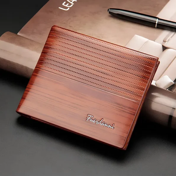 Men's PU Leather Wallet with Card Slots and ID Window Multicolor