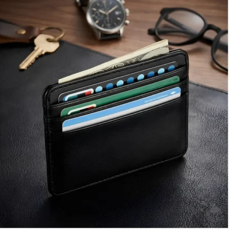 Slim ATM Card Holder Wallet for Men with 6 Card Slots