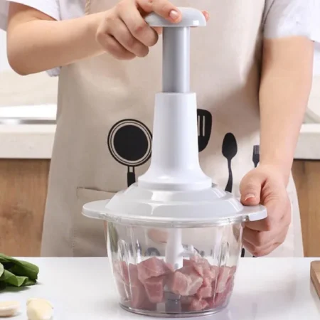Manual Hand Operated Food Chopper | 1500ML Kitchen Vegetable & Meat Chopper