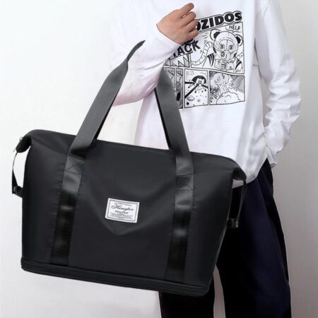 Black Durable Nylon Duffle Bag 18" Travel Commute